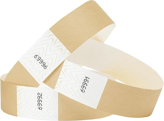 1,000 WristCo Tyvek Deep Metallic Gold Wristbands for Events – Tamper-Proof Design Prevents Reuse – Premium-Grade Bracelets for Hospital & Medical ID, Party, Concert Entry, VIP Identification