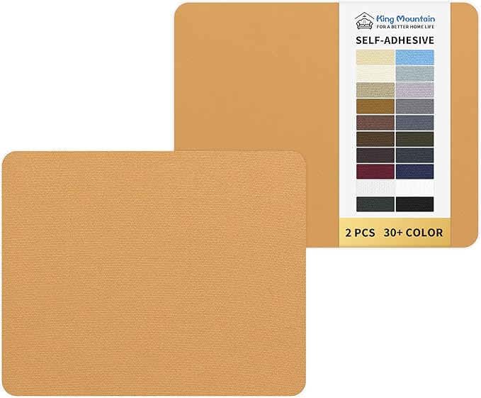 KING MOUNTAIN Canvas Repair Patch 9 x11 Inch 2 Pcs Self-Adhesive Waterproof Fabric Patch for Sofas, Tents, Furniture,Tote Bags, Car Seats (Light Brown)