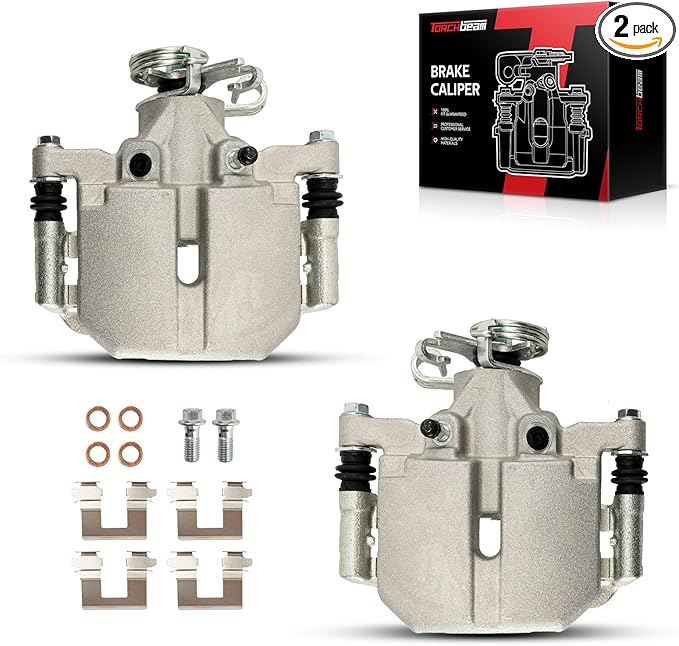 Torchbeam 2PCS Rear Driver and Passenger Side Brake Caliper For Buick Cadillac for 2006-2011 Lucerne, 2006-2011 DTS, Disc Brake Caliper Assembly with Bracket Replace # 18B5014+18B5015