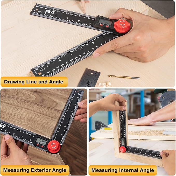 Digital Angle Finder Protractor, Angle Finder Ruler, 7inch 200mm 7inch/200mm, Angle Measuring Tool for Woodworking,Carpenter,Construction,DIY Measurement