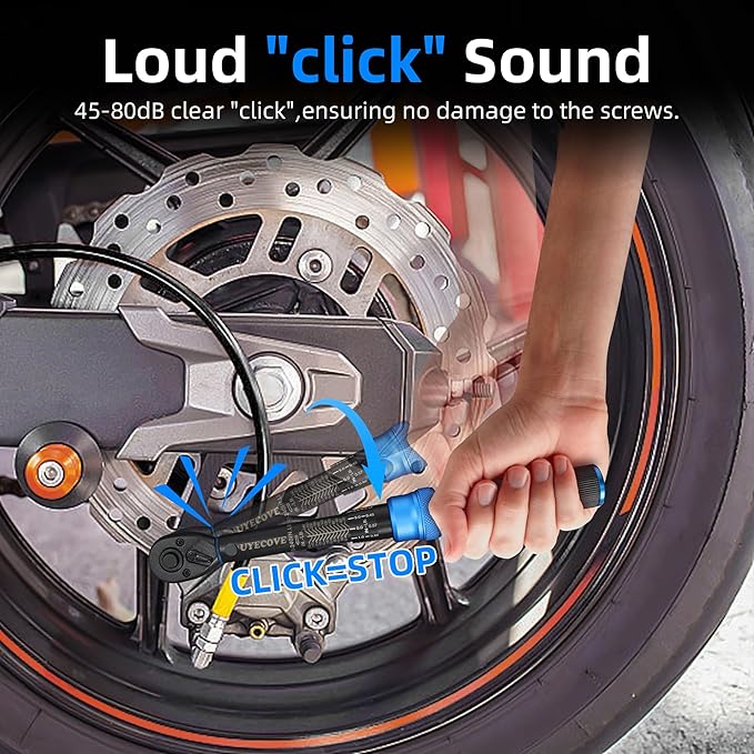 1/4-Inch Drive Click Torque Wrench, Dual-Direction Click Professional Torque Wrench 20-240IN.LB/27.12-325.44N.M, Dual Range Scales Graduated in IN.LB and N.M, Blue