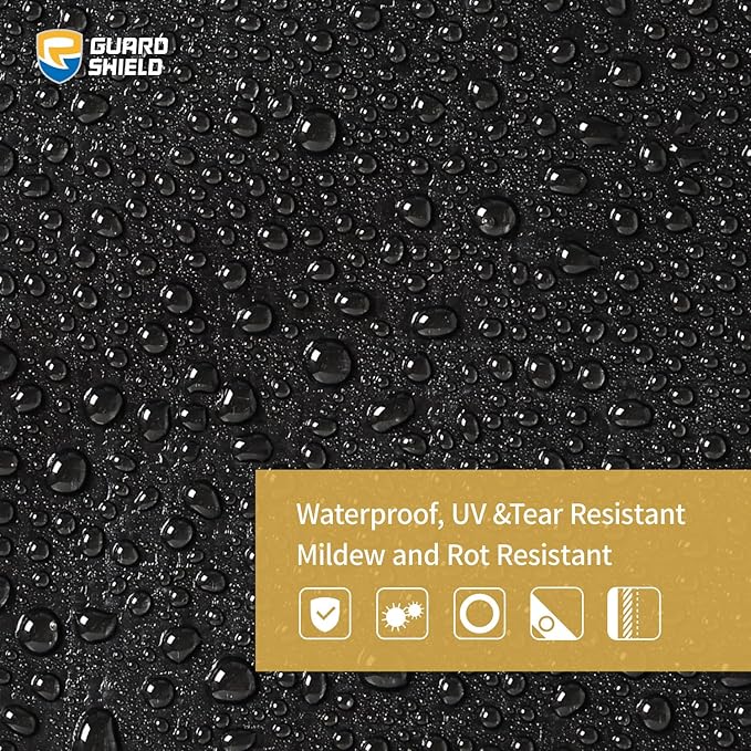 GUARD SHIELD Super Heavy Duty Black/Silver Ploy Tarp Cover 20x20 Feet Waterproof Tarps 16mil Thick UV and Tear Resistant Tarpualin