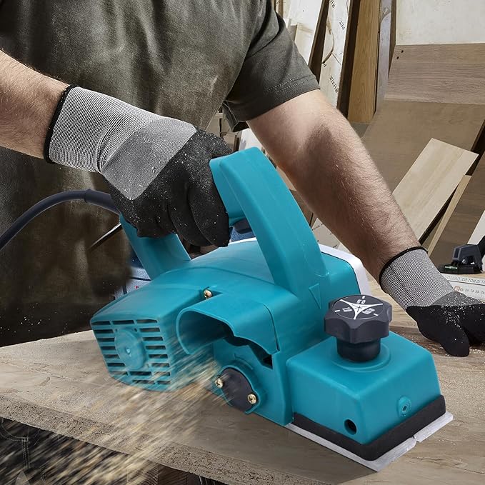 BHTOP Electric Hand Planer, Wood Planer for Woodworking, 3-1/4 Inch Corded Planer with Blades, Edge Guide（1900B）