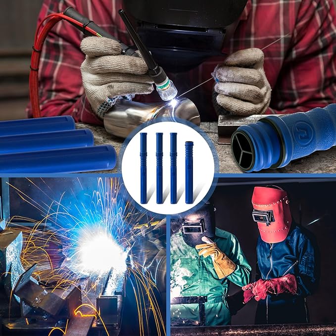 Tandefio 2pcs Welding Rod Storage 40 Inch Tig Rod Storage Canisters Welding Electrode Holder Airproof Waterproof Welding Rod Container (Blue)