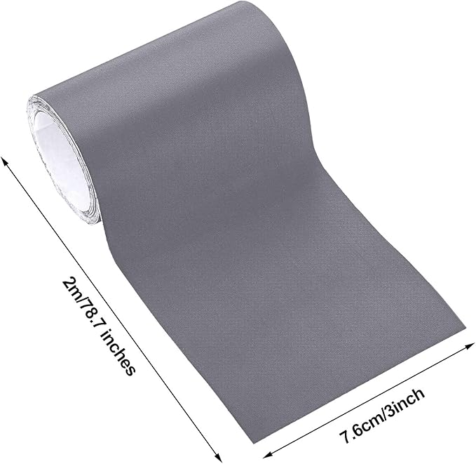 WILLBOND 3x79 Inch Nylon Repair Patches Nylon Patches for Jackets Self Adhesive Repair Tape Waterproof Kit Fabric Clothing Kit for Down Jacket, Tent, Umbrella, Clothes, Bags(Grey)