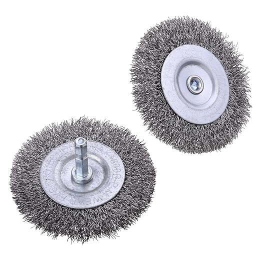 6 Pack Wire Wheel Brush for Drill - 1/4 Inch Hex Shank, Coarse Carbon Steel Crimped Wire Wheel for Cleaning Rust