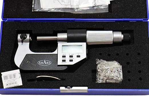 Shars 0-1"/0-25mm Electronic Screw Thread Micrometer, .00005" Resolution, 60 Degree 303-2436 P]