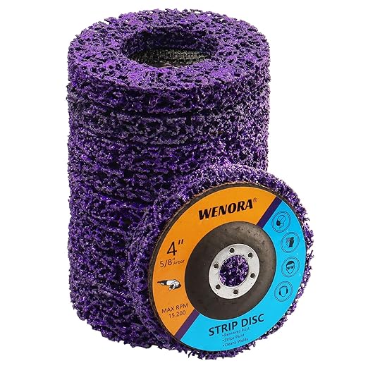 10 Pack 4" x 5/8" Strip Discs Stripping Wheel, Rust Remover Discs for Angle Grinder,Clean and Remove Paint Coating Rust Welds Oxidation(Purple)