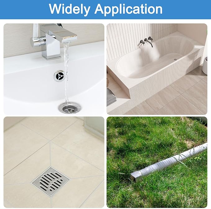 uxcell 13.12Ft Drain Auger Cable, Pipe Cleaning Spring Clog Remover, Flexible Plumbing Snake Pipe Drain Cleaner for Kitchen, Shower Sink
