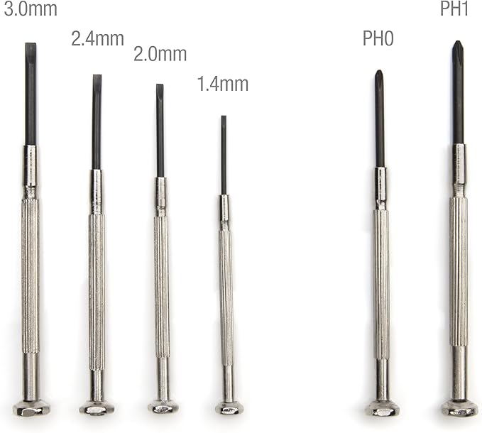 STEELMAN Precision Steel Shaft 6-Piece Electronics Screwdriver Set, Variety of Slotted/Phillips Sizes, Swivel-Head, Storage Case Included