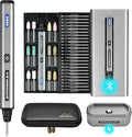 AM ARROWMAX Electric Mini Engraving Pen with 36 Bits, Aluminum Case, APP, Wireless Magnetic Charger, Tool Bag, Cordless Rotary Tool，Engraving Pen for Metal, Wood, Glass and Plastic (SGS Mini Plus)