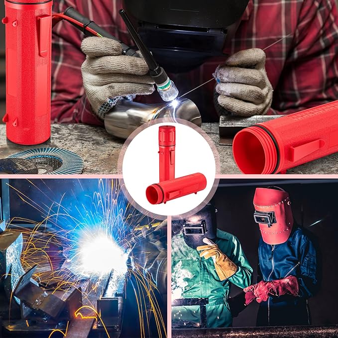 Zonon 2 Pcs Welding Rod Storage Tube 14 Inch Stick Welding Electrode Storage Tube Airproof Welding Rod Holder Waterproof Welding Rod Container for Welding Rod Canister(Red)