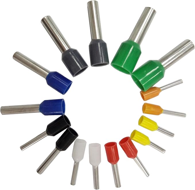 EL-SKY 800pcs Assortment Ferrule Wire Copper Crimp Connector, Wire Terminals Kit, Wire Connector Kit, Insulated Cord Pin End Terminal AWG 22-10 Kit