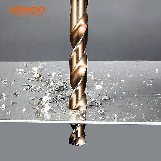 KENDO 5/16 Inch Cobalt Drill Bits (13pcs), M35 High Speed Steel, 135 Degree Tip, Jobber Length Twist Drill Bit Set for Hard Metal, Stainless Steel, Cast Iron, Wood and Plastic, with Storage Case