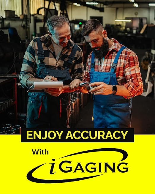 iGAGING Absolute Origin 0-6" Digital Caliper, IP54 Stainless Steel, SPC/USB Output Port, Fraction Reading, Depth Base, Case, Manual, Battery