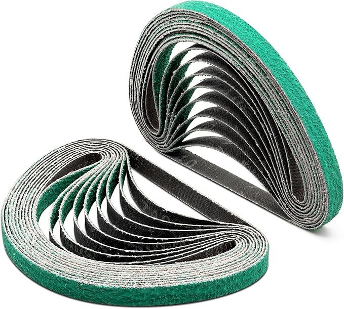 1/2" x 18" Zirconia Sanding Belts for Belt Sander, 40 Grit 1/2 x 18 Inch Sanding Belts for Air File Belt Sander, Woodworking, Metal Polishing, Derusting, 20-Pack