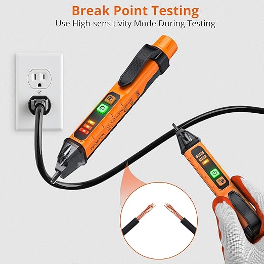 Proster Non Contact Voltage Tester Pen - Adjustable Sensitivity AC Voltage Detector, Electric Volt Pen Tester Pen 12-1000V/48-1000V, Contactless Voltage Detector
