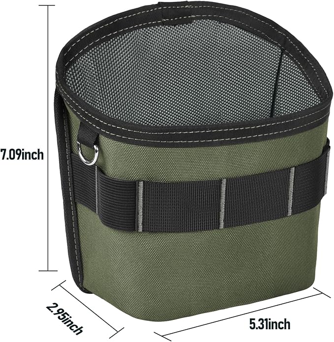 Tool Pouch Nails Screws Bag with Belt Clip (XL, Green)