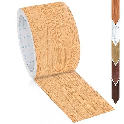 GSCIT Club Wood Grain Repair Tape, 2.4 inch X 25ft Self Adhesive Maple Grain Repair Patch for Tables, Chairs, Baseboards, Doors, Windows, Floors, Handicraft DIY.
