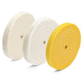 ENKAY - 6" Spiral Sewn, Loose Cotton and Treated Buffing Wheels (3 Pack) for Polishing Metal and More, for Use with Polishing Compounds, Buffing Machines & Bench Grinders