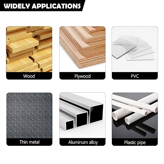 9PCS Bi-Metal Hole Saw Kit, Carbide Hole Saw Set for Thin Metal, Wood,Plywood, Cornhole, Ceiling, and Drywall