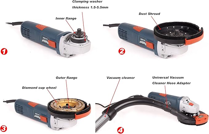 Expert Surface Grinding Dust Shroud for Angle Grinder,Universal 5-Inch Dt1701-125