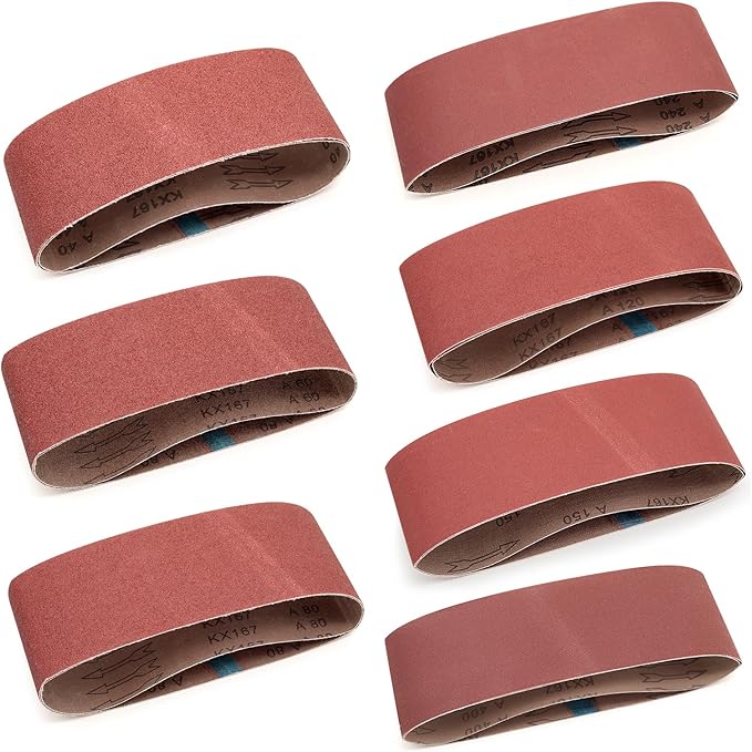 14 Pcs 4x24 Belt Sander Sanding Belts,Aluminum Oxide Sander Belts,2 Each of 40/60/80/120/180/240/400 Grits Sander Belts For 4 x 24 Belt Sander