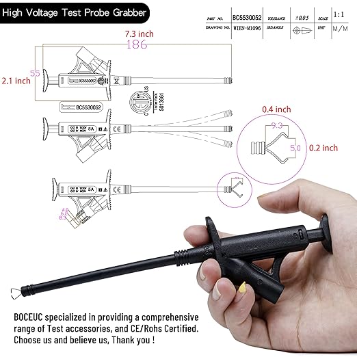 Multimeter Test Leads, Meter Needle Test Probe Adapter Set, Aligator Clips Electronic Test Lead kit Accessories(10 PCS)