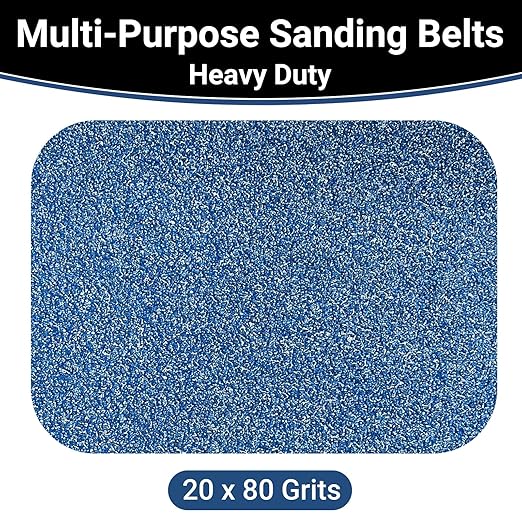 3x21 Inch Sanding Belts 20 Pcs 80 Grits Heavy Duty Belt Sander Zirconia Belt Sander Paper for Wood, Metal, Stainless Steel, Automotive, and Furniture