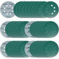5 Inch 8 Hole Sanding Discs, 50 Pcs Wer Dry Sandpaper 600 Grit Hook and Loop Green Polyester Film Backed Sanding Disc for Random Orbital Sander Wood Car Metal Plastic (600 Grit, 50 Pack)