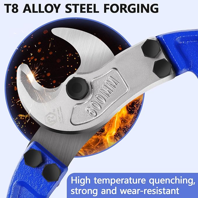 ZrgGea 18 inch Heavy-Duty Cable Cutter | Industrial-Grade, Forged T8 Alloy Steel, HRC56, Sharp Cutting for Cables and Wire Ropes