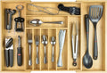 Premium Silverware, Flatware and Utensil Organizer for Kitchen Drawers, Food-Safe Contract Grade, Expandable from 14 to 25 In, Natural Bamboo