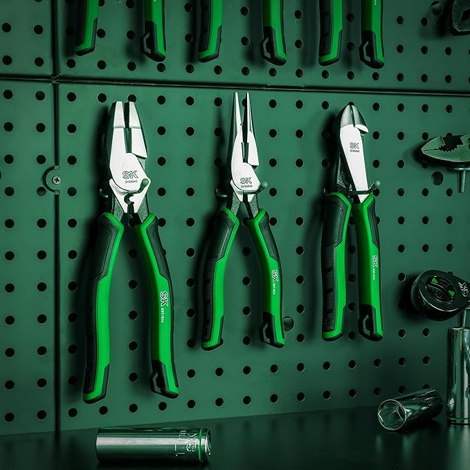 SK 8-Inch Diagonal Pliers, Premium CR-V Steel Construction, Ergonomic Anti-slip Handle for Comfortable Grip