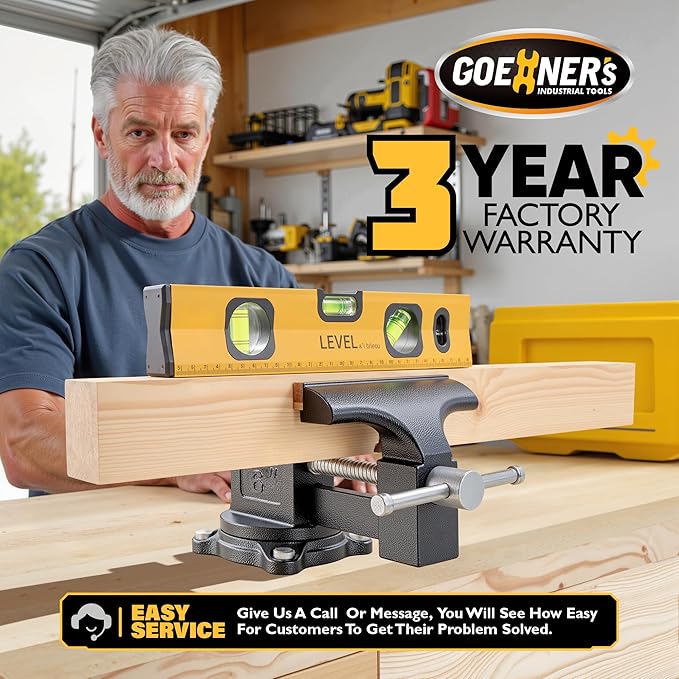 6-Inch Bench Vise Heavy duty Vice for Workbench, Utility Combination Pipe Table Vise Forged Steel Construction and Swivel Base