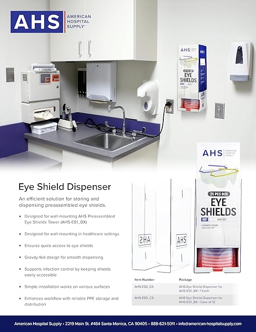 AHS Eye Shield Dispenser [Case of 6] Eyewear Dispenser, Pre-Assembled Design, Professional-Grade, Easy to Use, Tower Dispenser for Glasses | Dispenser ONLY - Glasses Tower Sold Separately