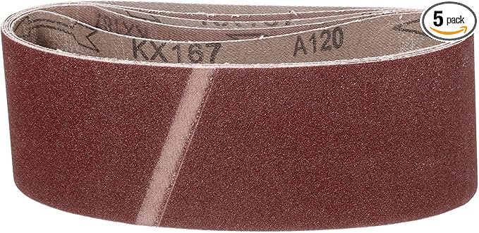 2-1/2 x 14 Inch Sanding Belt, 5 Pcs 120 Grit Knife Sharpener Belts Work Sharpening for Belt Sander Knife Carving Tool Metal Working