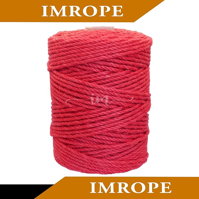 4mm x 200 Feet Red Jute Rope, Twine for Gardening Tomato Climbing Plant Tie Floristry Crafts Gift Wrapping Packing Decor