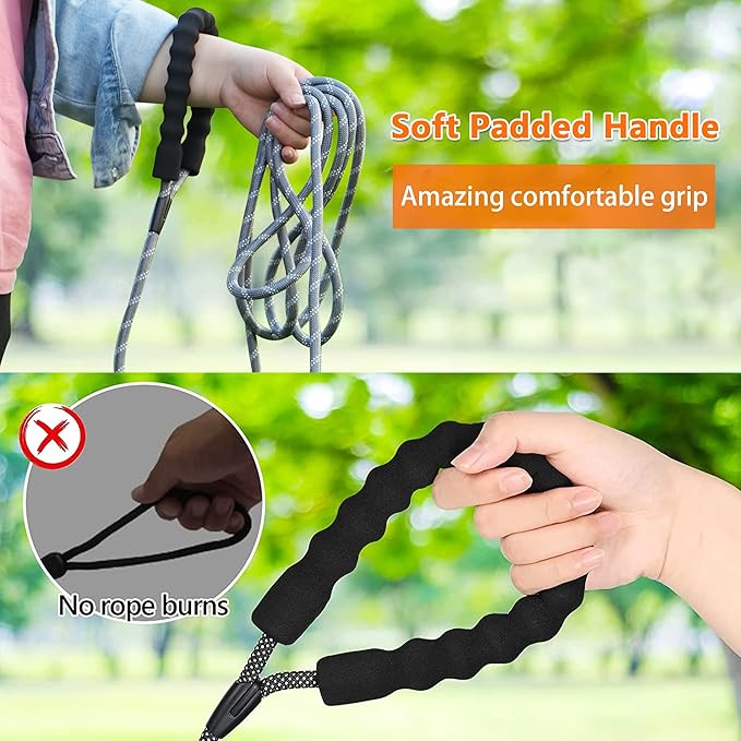 NTR 6FT Heavy Duty Dog Leash, Pink Rope Dog Leash with Swivel Lockable Hook and Comfortable Padded Handle, Cat Puppy Leash Lead for Small Medium Large Dogs Training, Playing, Camping,or Backyard