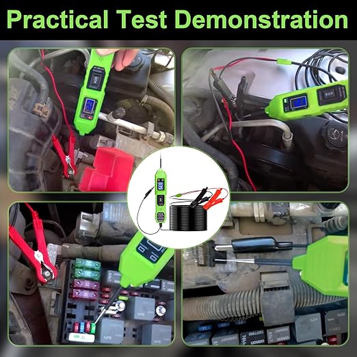 Multifunctional Car Circuit Tester,Digital Display Short Circuit Finder,6-24V AC/DC Car Power Tester, Component Activation Electrical Tester for Trailer Lights Testing/Continuity Testing