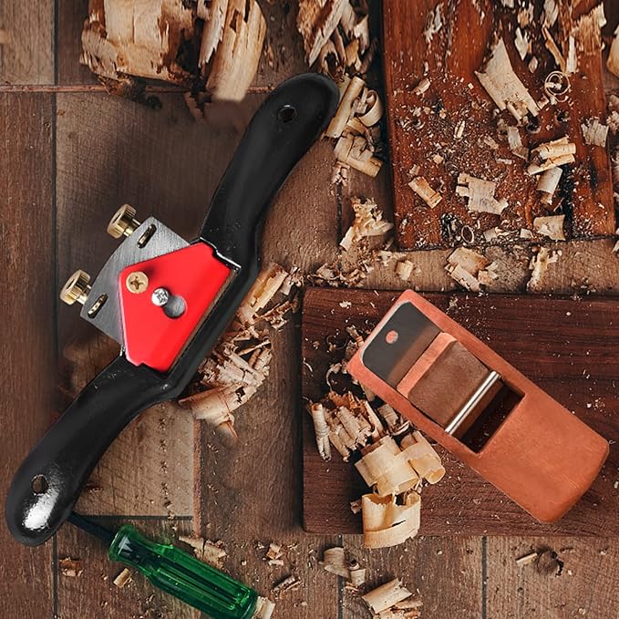 Adjustable Spokeshave Set 2pcs SpokeShave 4pcs Metal Blade and 1pcs Portable Woodworking Plane, Perfect for Wood Craft and Wood Working