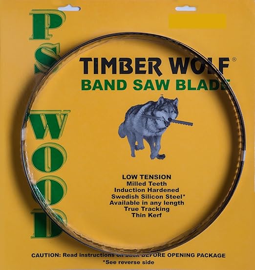 Timber Wolf 115" x 1/2 x 3tpi AS Series for Green and Exotic Wood Made by PS Wood Fits Laguna Model 14BX, Shop Fox Model W1673, G9971 & More