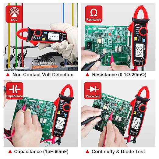 UNI-T UNI T UT210e Mini Digital Clamp Meter & Phillips Screwdriver, HVAC Tool AC DC Amp Clamp Meter Multimeter Tester Voltmeter Continuity Tester Capacitor Ohmmeter & Cross Screwdriver