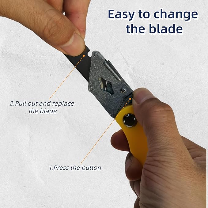 8-Pack Folding Utility Knife Box Cutter Folding with Extra 40 Blades, Foldable Box Cutters Knife for Cartons Boxes Cardboard Sheet Plastic, Razor Knife Utility Knives for Home Office