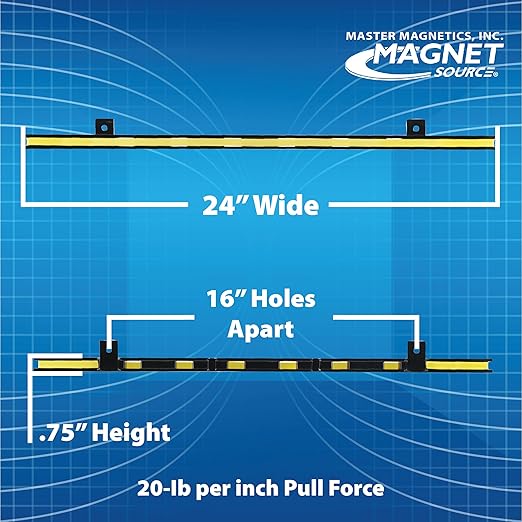 Master Magnetics 24" Magnetic Bar Tool Organizer - Easy to Install Magnet Storage Holder for House, Garage, Shed, or Job Site - Black Powder Coat