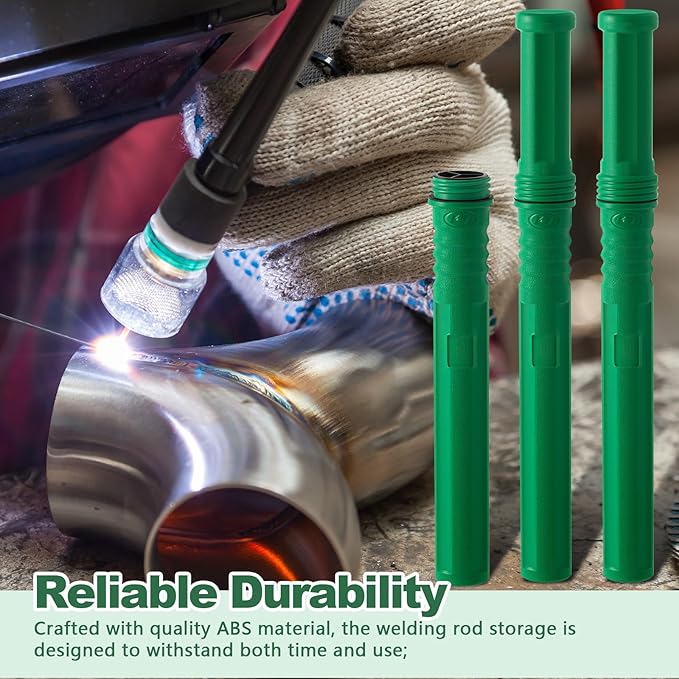 Tandefio 2 Pcs Welding Rod Storage 40 Inch Tig Rod Storage Canisters Welding Electrode Holder Airproof Waterproof Welding Rod Container (Green)