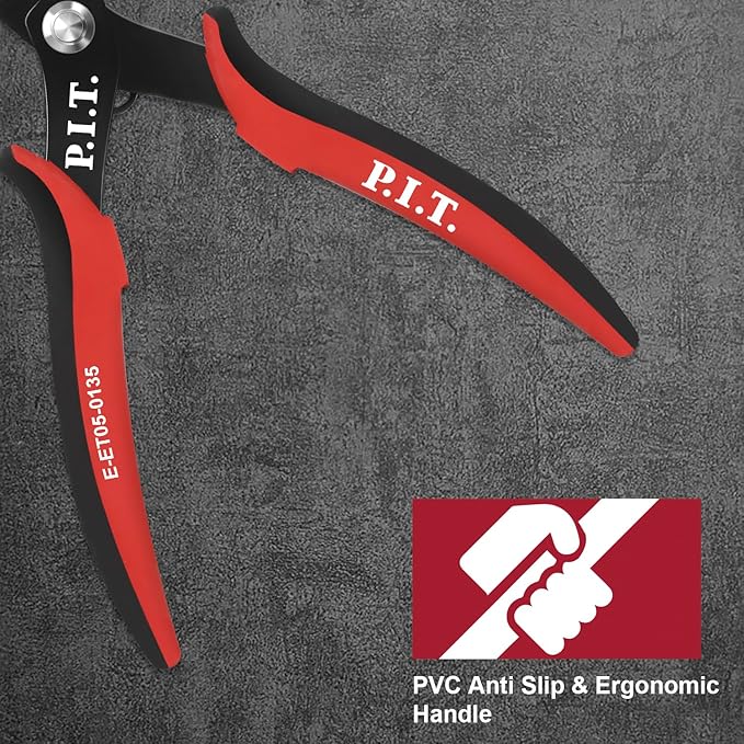 P.I.T. 2 Pack Micro Wire Cutters, 5.5'' Precision Electronics Flush Cutters with TPU Handle, Spring Loaded Wire Cutters for Crafting, Electronics, Jewelry Making