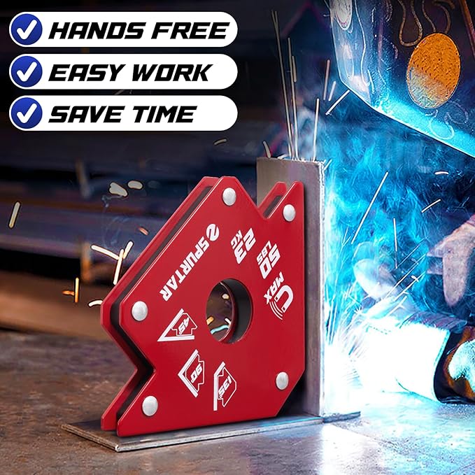 Spurtar Welding Magnets, 50lbs 4Pcs Welding Magnets and Clamps Heavy Duty Magnetic Holder Square 45°, 90°, 135° Degree Angle