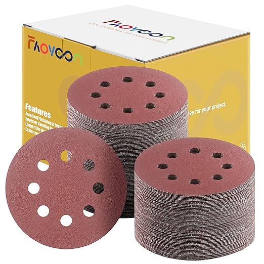 Sanding Pads for Orbital Sander, 5 Inch Orbital Sanding Pads, 220 Grit, 100Pcs