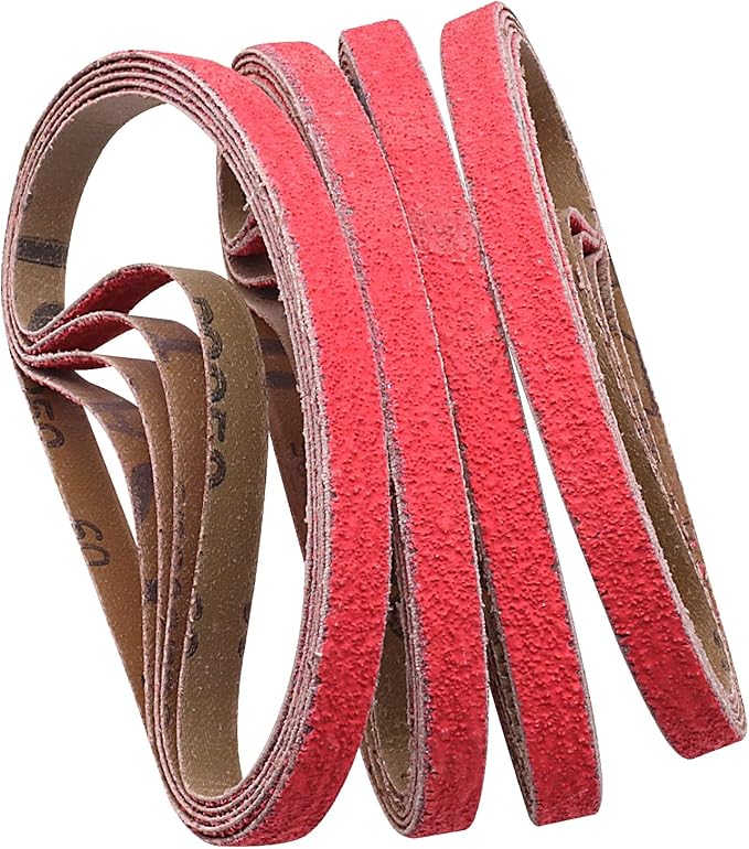 1/2 x 18 Inch Sanding Belts Ceramic, 60 Grit 1/2x18 Inch Sander Belts for Air Belt Sander, Metal Finishing, Rust Removal, Woodworking, 20 Pack
