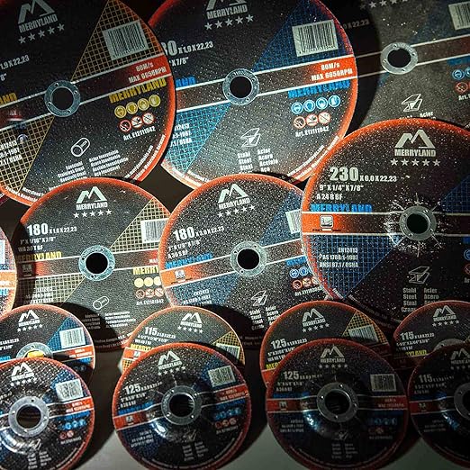 Merryland Cut Off Wheel 4 1/2 inch for Angle Grinder, Metal Cutting Wheel 4.5 X .045 X 7/8 Ultra Thin 25 Pack, Iron Stainless Steel Cutting Disc, Craft-Line C13071042